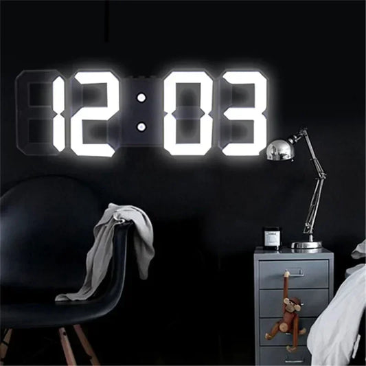 3D LED Digital Wall Clock – Alarm, Temperature & Date LED Digital Wall Clock Peaceful Pleasures Health and Wellness