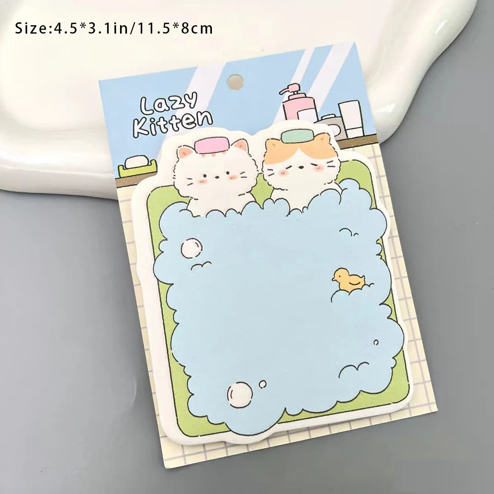 Cute Cat Illustration Sticky Notes Time Paradise Series