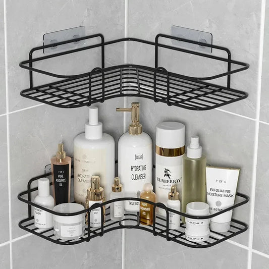 Wall Mounted Iron Corner Bathroom Shelf & Organizer Rack Bathroom Corner Shelf Peaceful Pleasures Health and Wellness