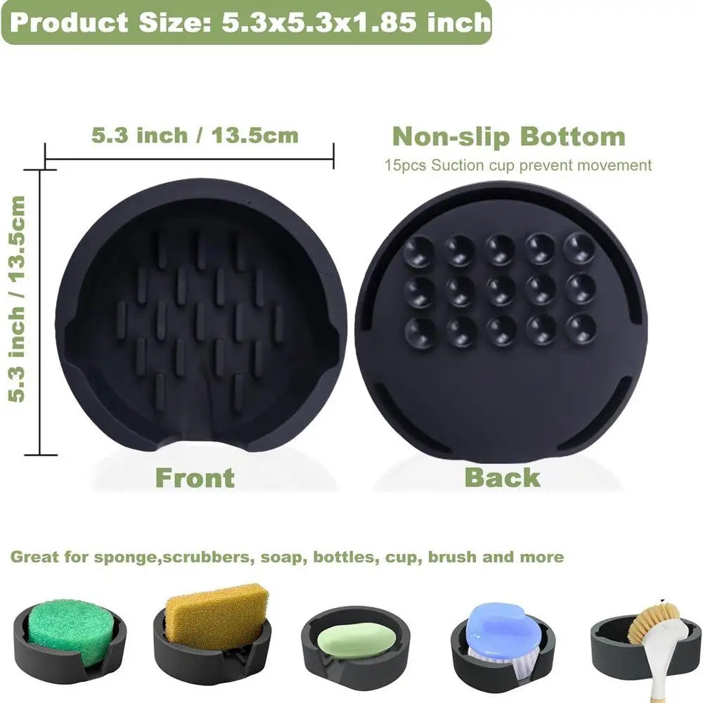 Silicone Sink Sponge Holder with Suction Cups | Kitchen Organizer