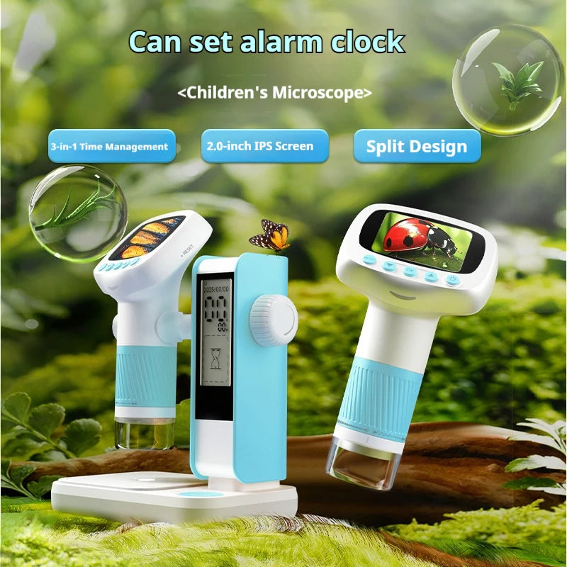 Children's Microscope Multifunctional 2-Inch High-Definition Student Science and Education Experiment Set Educational Toy Peaceful Pleasures Health and Wellness