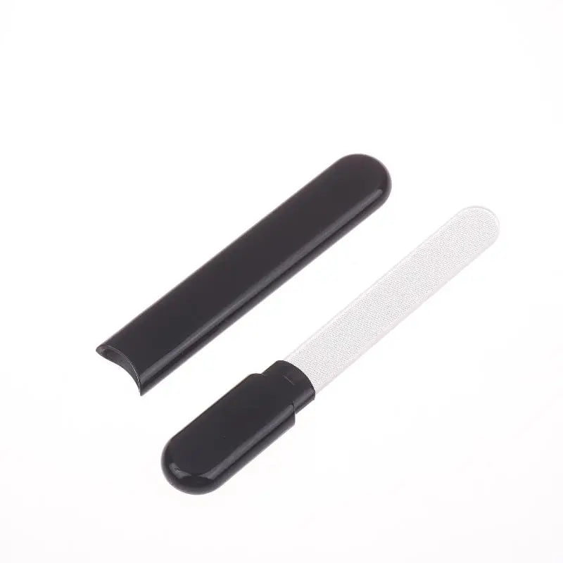 Glass Nail File With Case, Crystal Diamond Salon Best Beauty Nail Buffer For Natural And Acrylic Nail Peaceful Pleasures Health and Wellness Black