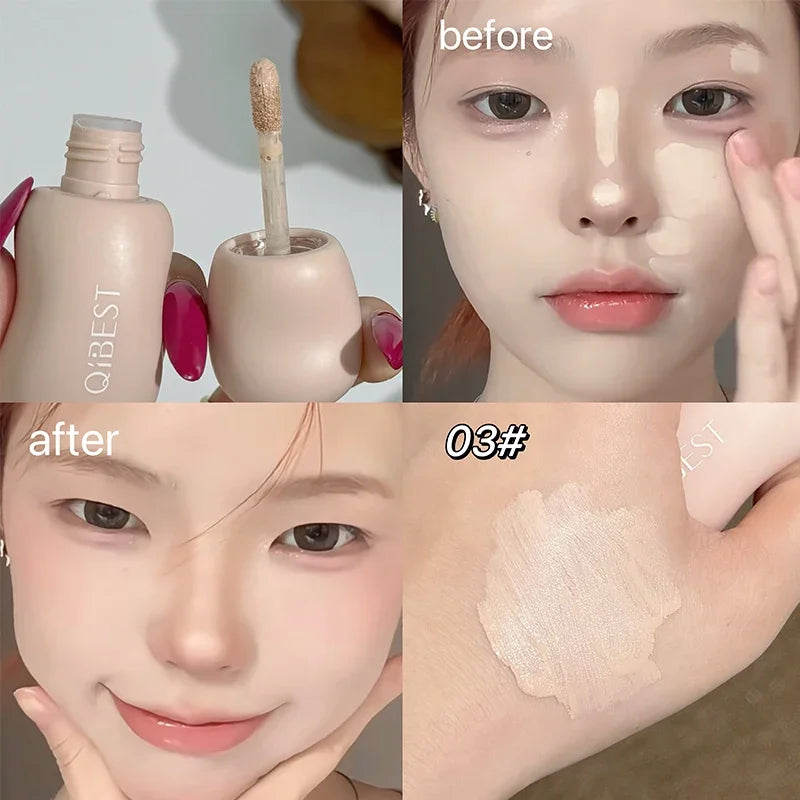 QIBEST Liquid Concealer Matte High Coverage Waterproof Oil Control Moisturizing Lasting Concealer Professional Face Cosmetics Peaceful Pleasures Health and Wellness 02