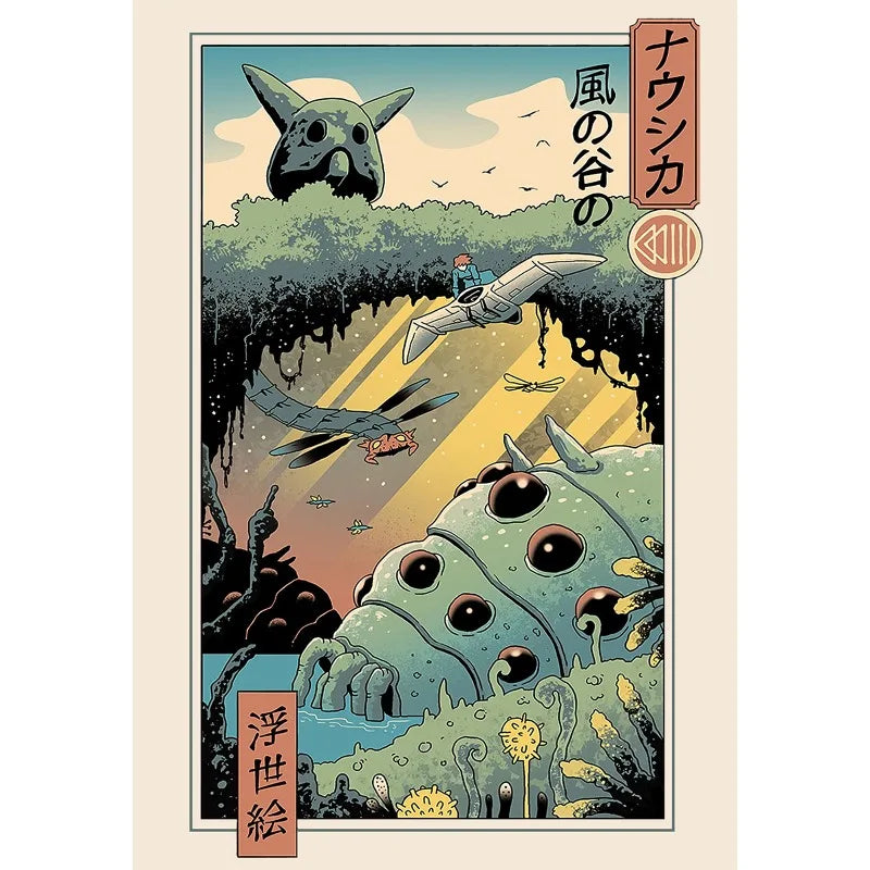 Retro Japanese Anime N-Neighbor Princess Castle Collection Cartoon Poster,Wall Art Printed,Canvas Painting Home Decor Gift Peaceful Pleasures Health and Wellness 1 20x30cm Unframed