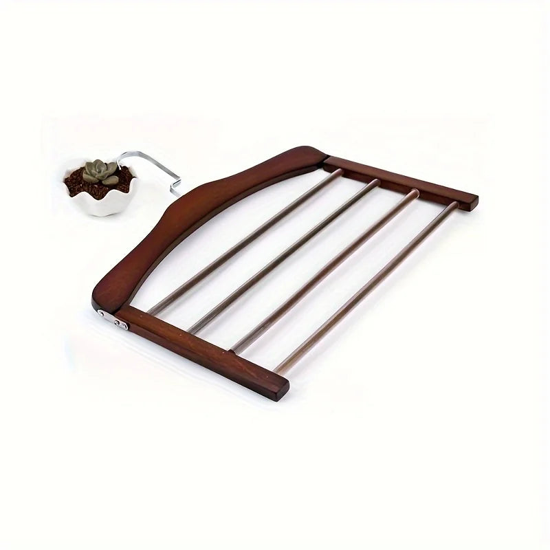 Solid Wood Multi-Tier Trouser & Coat Rack – Towel, Scarf & Tie Organizer