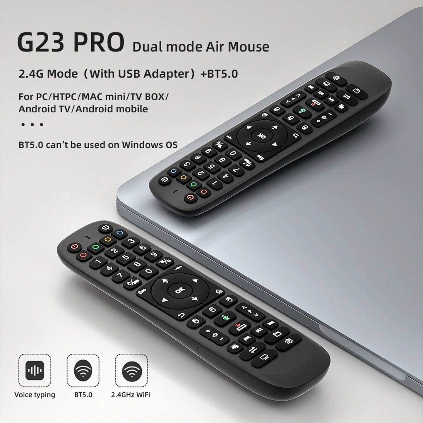 2.4G BT Dual Mode Backlit Remote with Air Mouse 44 Keys IR Learning RF Remote for Android TV Box Smart TV PC Projector Peaceful Pleasures Health and Wellness
