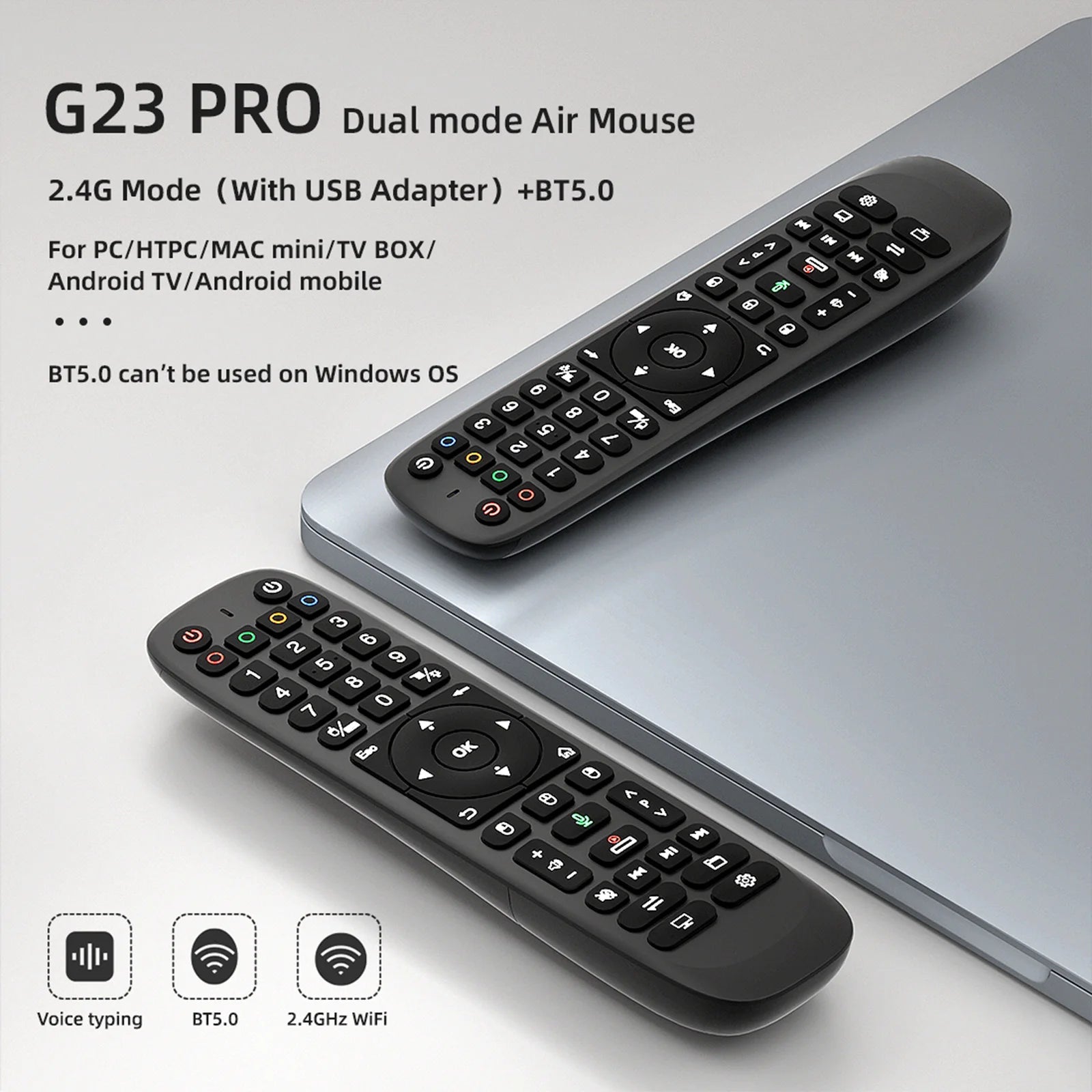 2.4G BT Dual Mode Backlit Remote with Air Mouse 44 Keys IR Learning RF Remote for Android TV Box Smart TV PC Projector Peaceful Pleasures Health and Wellness