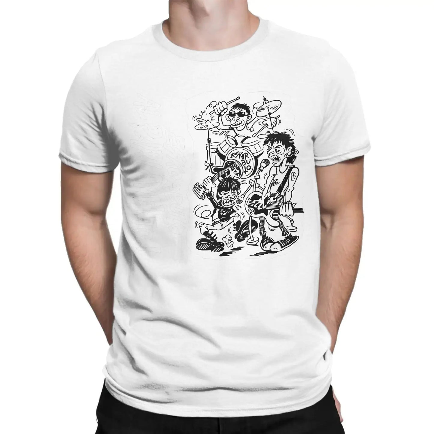Creative Eskorbuto T-Shirt Men Crew Neck Pure Cotton T Shirts Singers Short Sleeve Tees Summer Clothing Peaceful Pleasures Health and Wellness