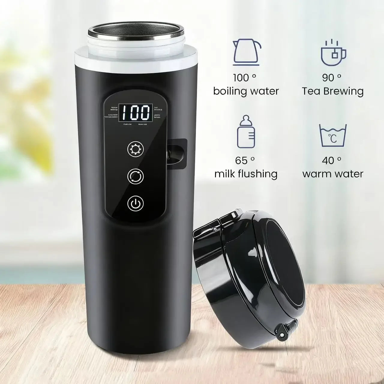 12V/24V Universal Car Electric Kettle 500ML Large Capacity Smart Heating & Insulation Cup with 304 Stainless Steel Inner Liner Peaceful Pleasures Health and Wellness