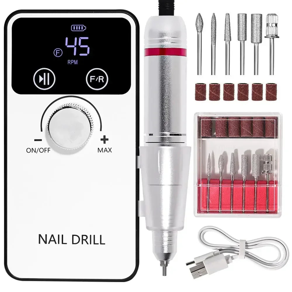 45000 RPM Rechargeable Electric Nail Drill Machine – Low Noise