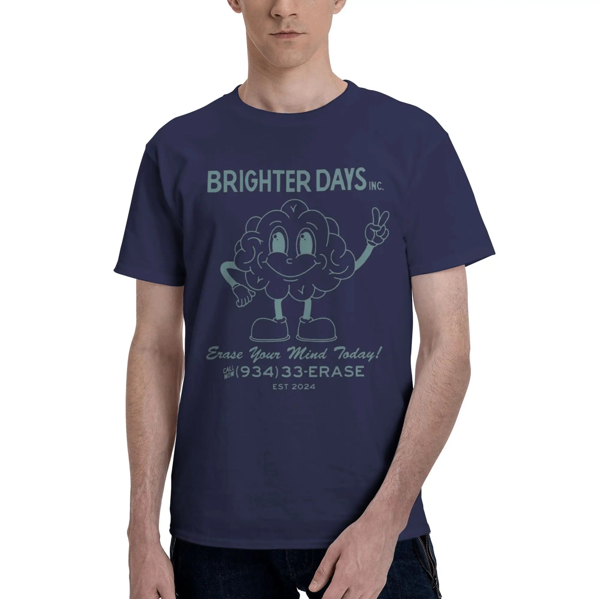 Men Arianas T-Shirts Grande Brighter Day Inc. Cotton Tees Summer Y2K Fun Short Sleeves O Neck Cool Loose Tshirt Plus Size 5XL Peaceful Pleasures Health and Wellness Navy Blue 4XL