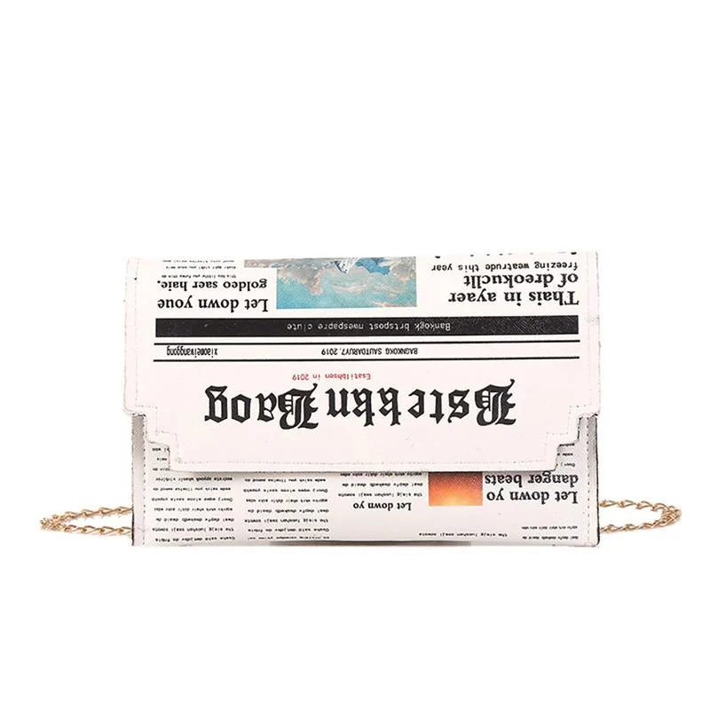 Women Newspaper Messenger Bag Shoulder Personality Fashion Small