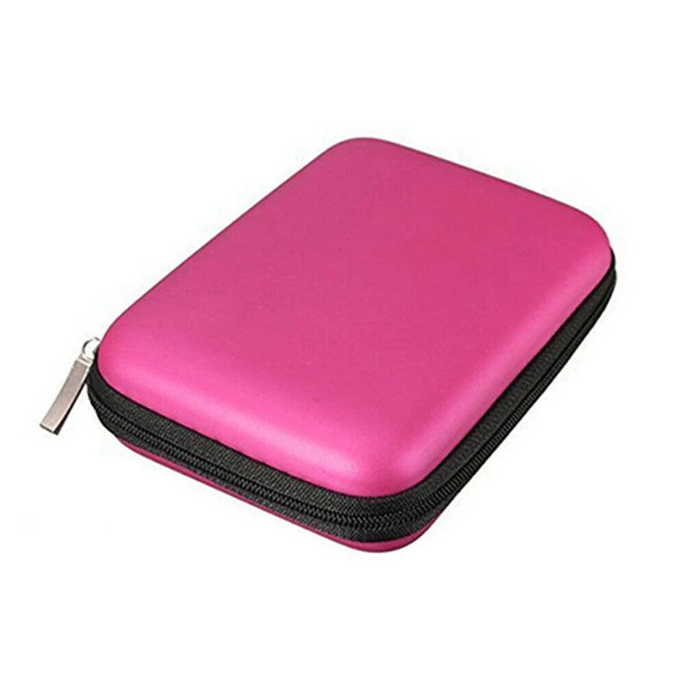 Portable Carry Case Shockproof Cover Pouch For 2.5 Inch USB HDD Hard Disk Drive Protect Bag Lightweight And Compact Design Peaceful Pleasures Health and Wellness ROSE RED