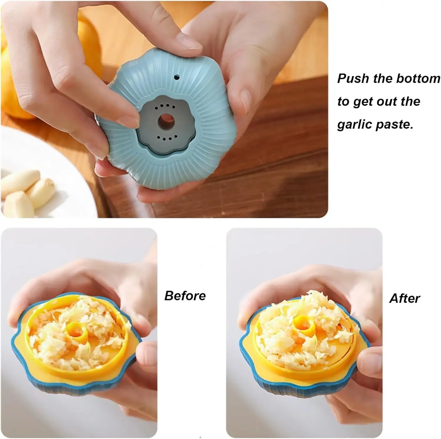 Kitchen Gadgets Cute Household Garlic Shape Plastic Manual Rotary Grinding Garlic Press Mini Chopper For Chili ginger and Garlic Peaceful Pleasures Health and Wellness