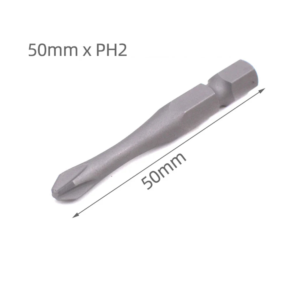 50mm Hex Screwdriver Bits Set – PH1 PH2 PH3 & Slotted SL3–SL6