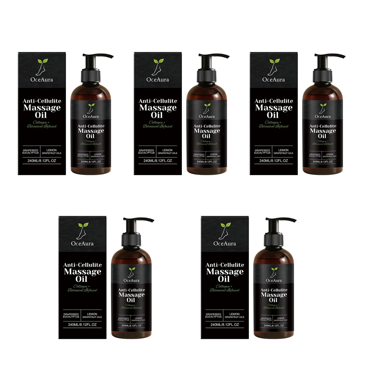 Collagen Anti-Cellulite Massage Oil Abdomen Thigh Firming Nourishing Dry Skin Glowing Soothing Revitalizing Tightening Body Oil Peaceful Pleasures Health and Wellness 1200ml boxed