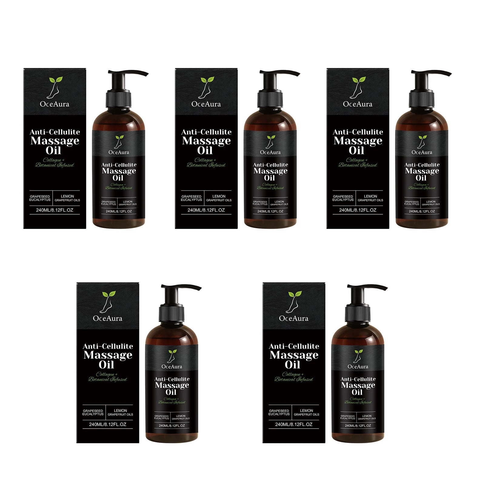 Collagen Anti-Cellulite Massage Oil Abdomen Thigh Firming Nourishing Dry Skin Glowing Soothing Revitalizing Tightening Body Oil Peaceful Pleasures Health and Wellness 1200ml boxed