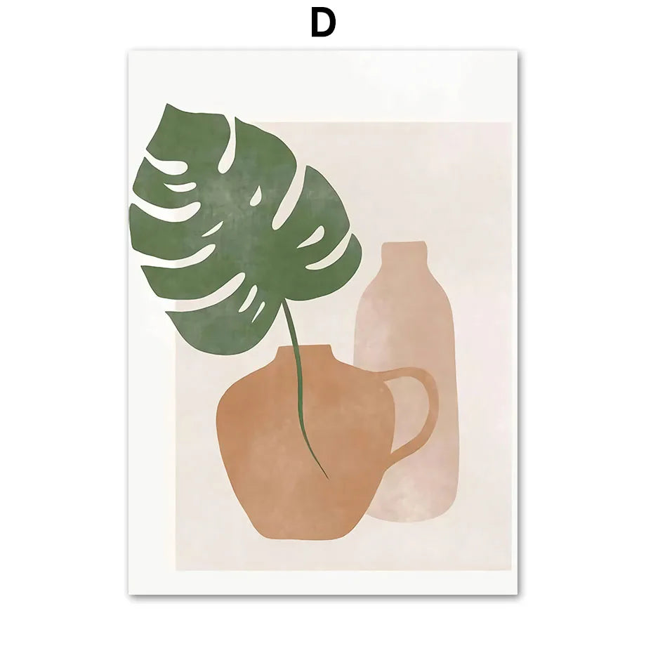 Boho Sage Leaves Plants Posters Abstract Artwork Geometric Wall Art Canvas Painting Nordic Art Poster For Living Room Home De Peaceful Pleasures Health and Wellness D 30x40cm Unframed
