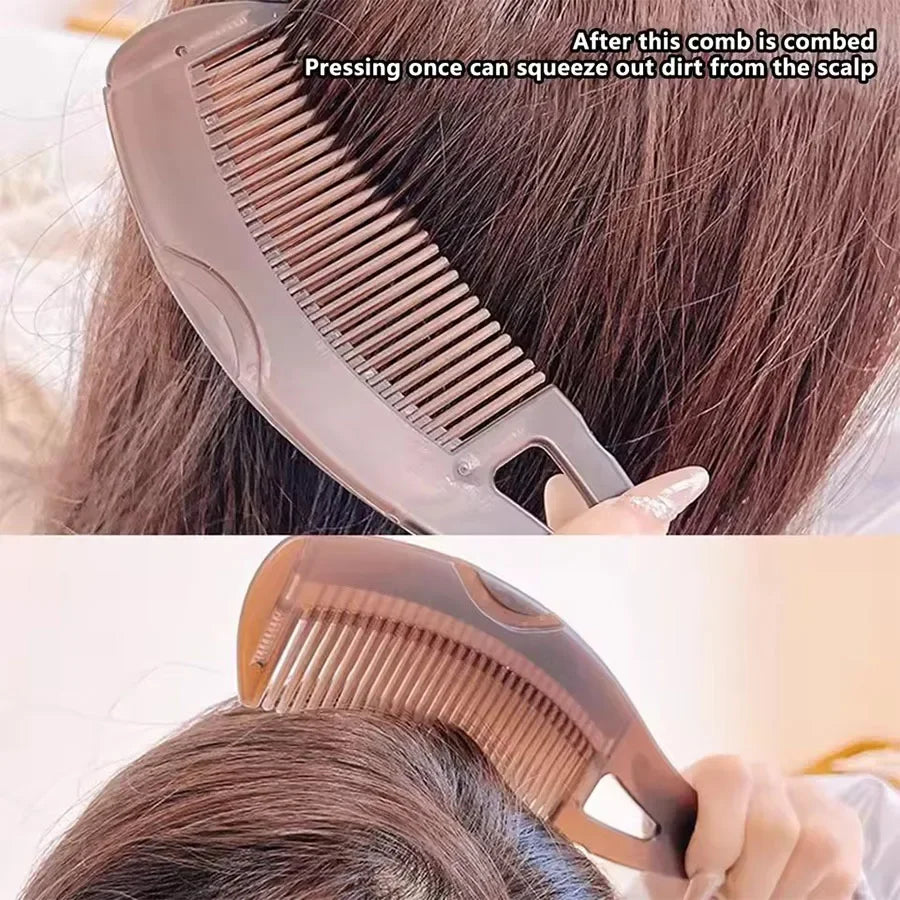 Self-Cleaning Scalp Massage Comb | Anti-Static Hair Detangler Scalp Massage Comb Peaceful Pleasures Health and Wellness
