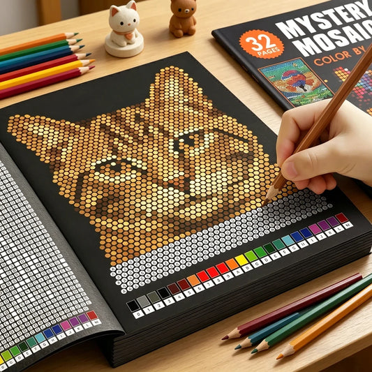 Mystery Mosaics Number Coloring Book 32 Pages Pixel Art Activity Peaceful Pleasures Health and Wellness