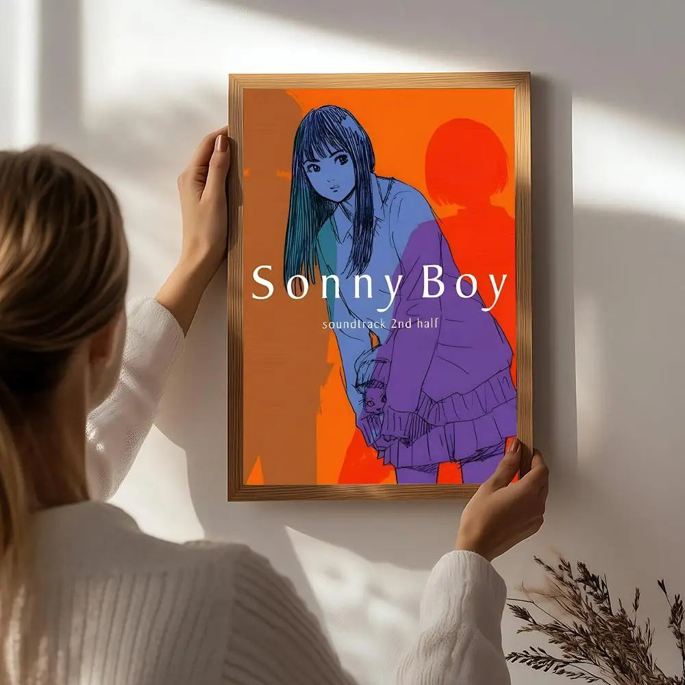 Anime Sonny Boy HD Poster – Self-Adhesive Waterproof Wall Art Anime Wall Poster Peaceful Pleasures Health and Wellness White9 50X70cmNoframe