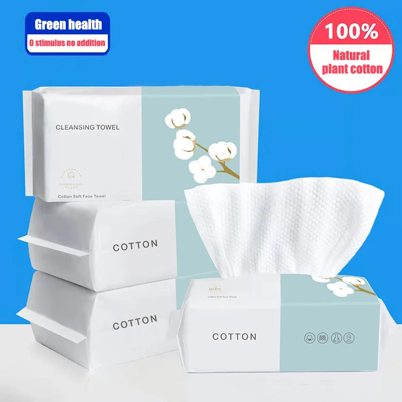 100 Pumps Thickened Disposable Face Towel 100Cotton Soft Fabric Travel Cleansing Dry Wet Makeup Remover Pearl Cotton Reusable Peaceful Pleasures Health and Wellness