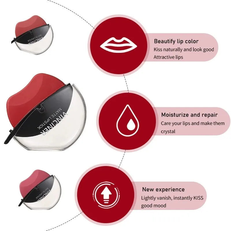 6-color lipstick, one-sucking lazy lipstick, long-lasting and not easy to fade, matte makeup effect, non-irritating matte lipsti Peaceful Pleasures Health and Wellness