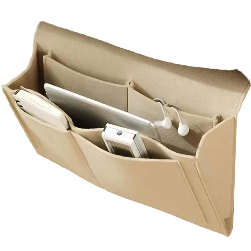 Felt Bedside Hanging Organizer | Multi-Pocket Bed Storage Caddy