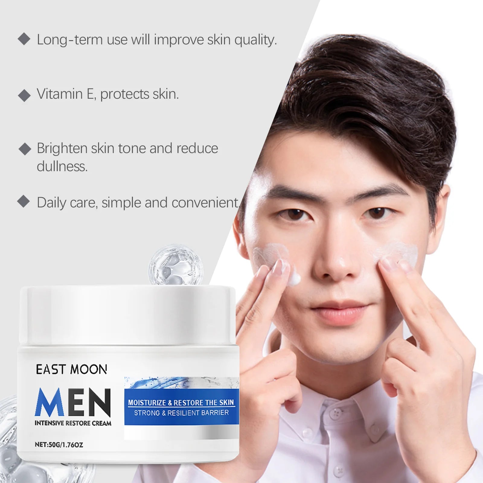 Men's Moisturizing Cream Facial Care Hydrating & Nourishing Dry Skin Care Improves Dryness & Dullness Daily Moisturizer Peaceful Pleasures Health and Wellness