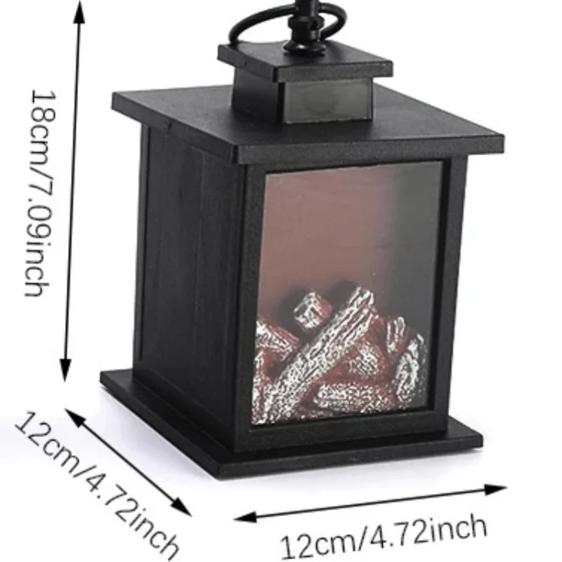 LED Flame Effect Fireplace Lamp – Retro Night Light Decor