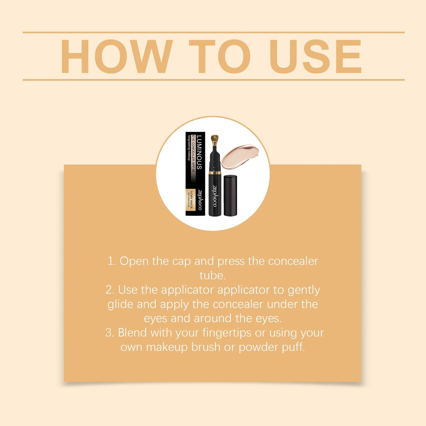 Zephoco Brightening Ivory Eye Concealer | Luminous & Hydrating