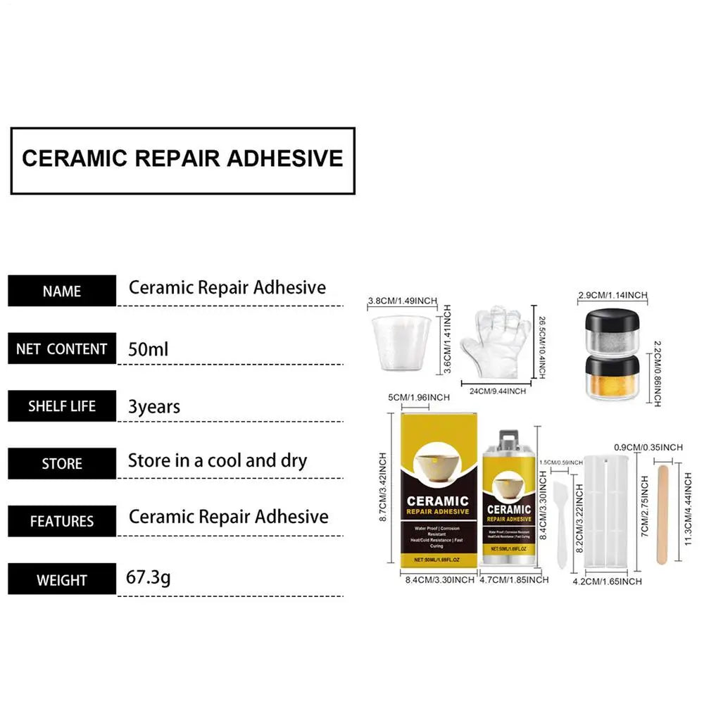 Kintsugi Gold Ceramic Repair Kit – Food-Safe Pottery Adhesive