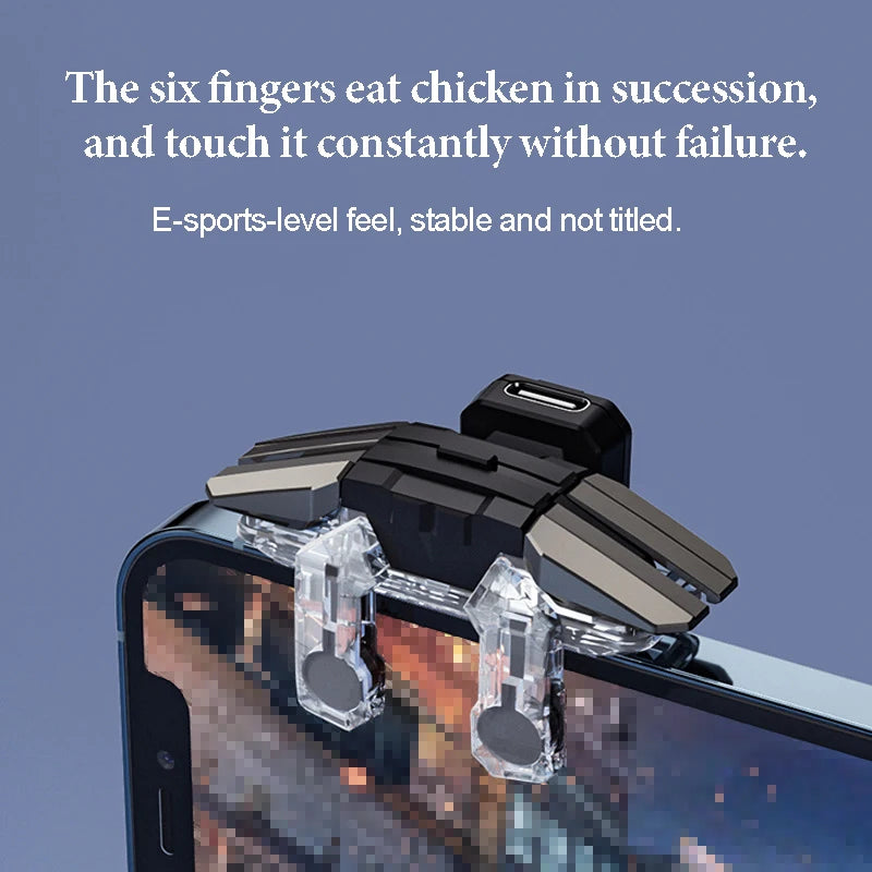 JS65 Six-fingered Chicken-eating Artifact for mobile phone Auxiliary Gun Shooting and Peace Pulse Repetition Game handle Peaceful Pleasures Health and Wellness