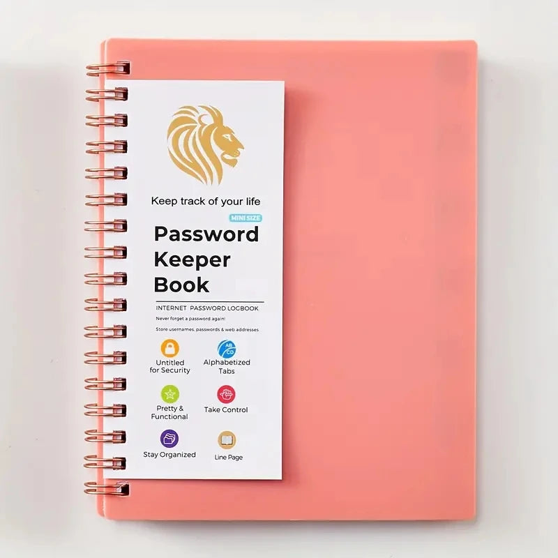 A6 Password Log Book Alphabetical Tabs Spiral Bound Organizer Home