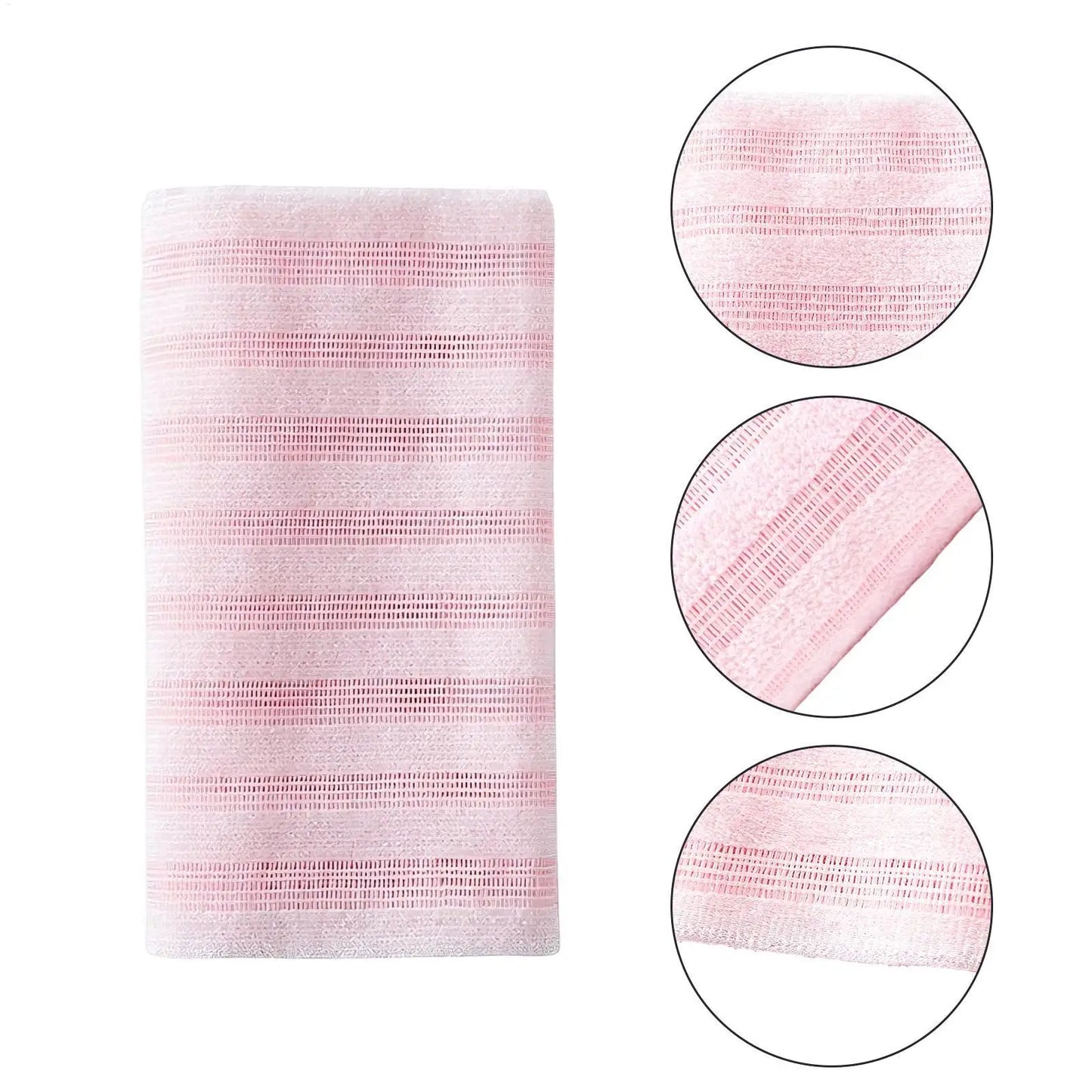 Exfoliating Back Scrubber Towel – Dual-Texture Body Bath Cloth