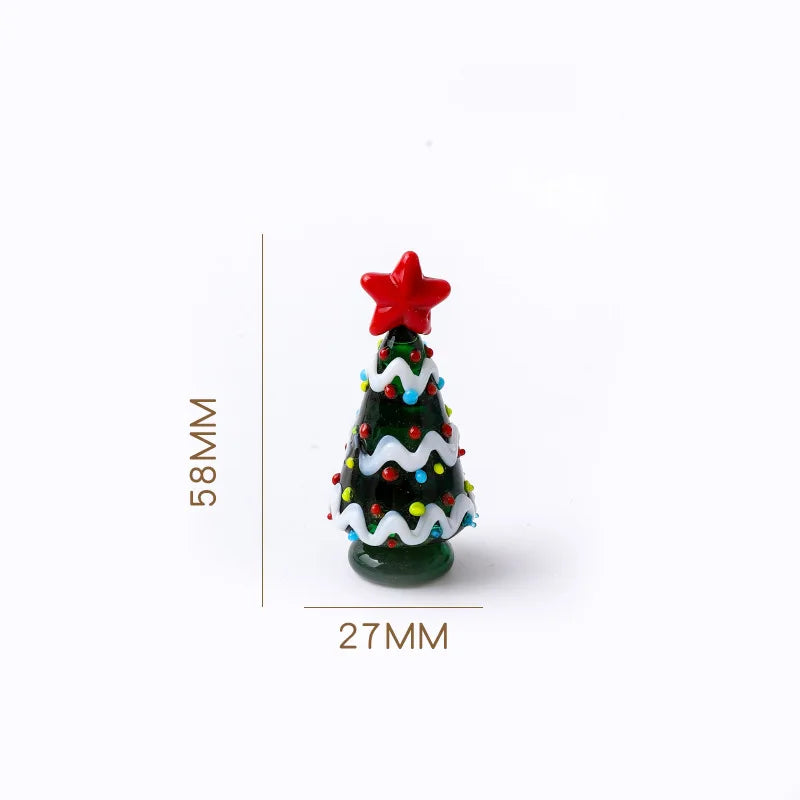 Glass Crystals Christmas Tree Figurine Statue Table Ornaments Christmas Tree Miniature Mini Handmade Crystals Ornaments decor Peaceful Pleasures Health and Wellness SD01002