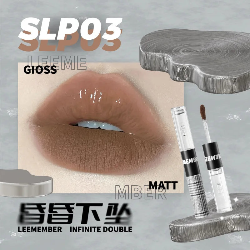 Double-Headed Matte Lip Tint & Gloss – Waterproof, Long-Lasting