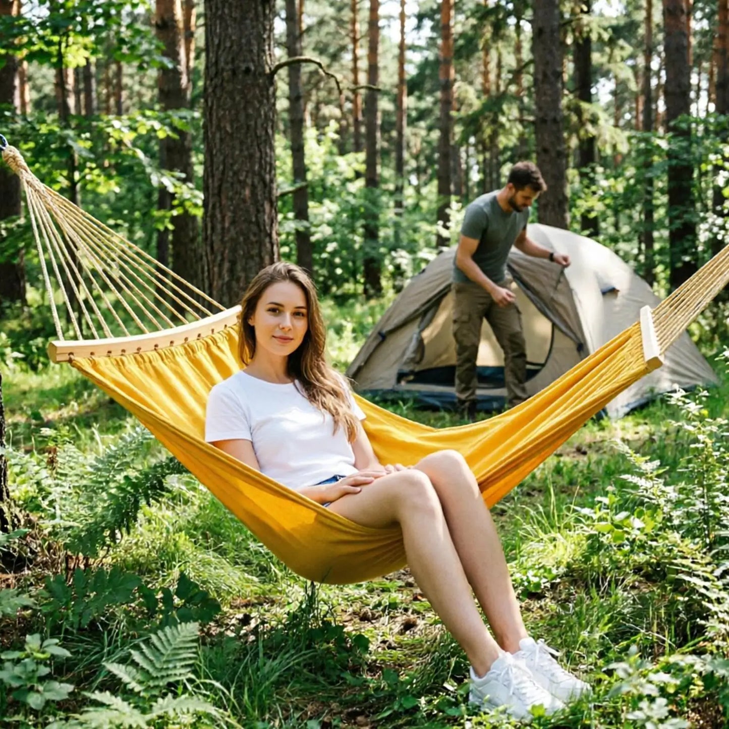 Wooden Hammock Spreader Bar Set – 2 Piece Portable Detachable