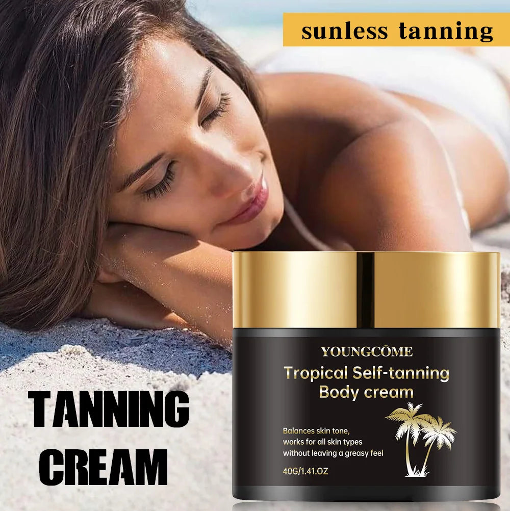  Body Tanning Cream Self Tanner Booster Brown Sun Bronzer Repair Nourishing Skin Coloring Sunless Lotion Peaceful Pleasures Health and Wellness