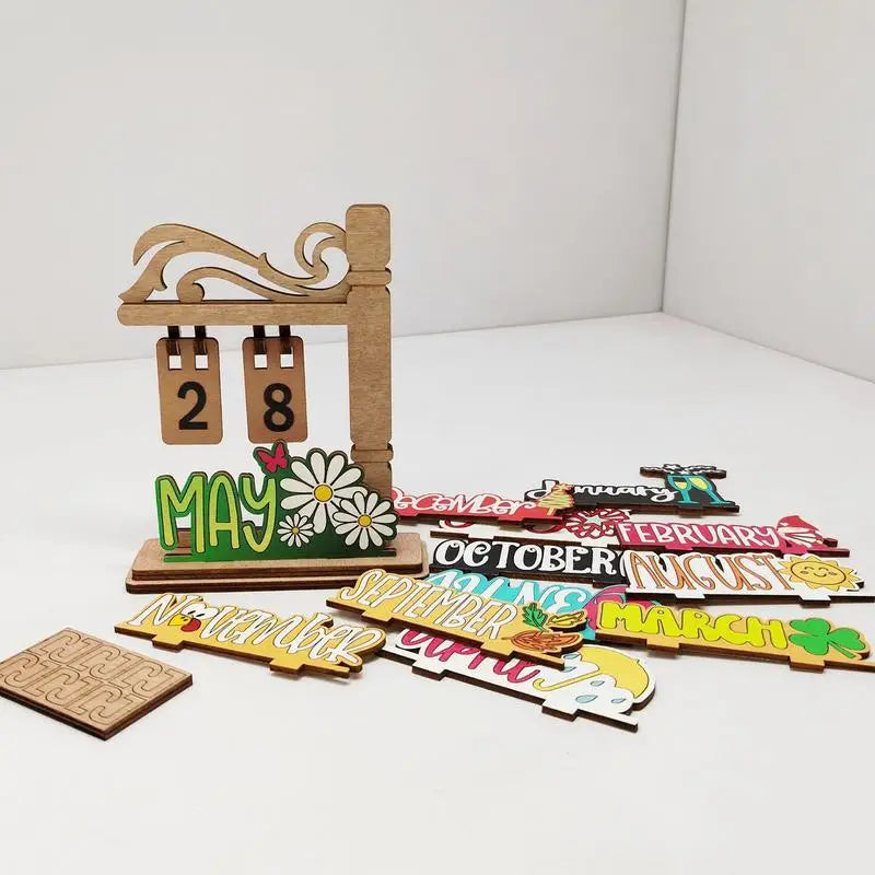 Wooden Christmas Advent Calendar | Reusable Desktop Decor