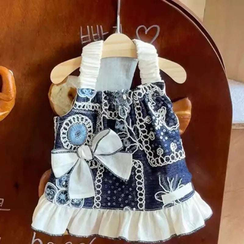 Pet Clothes Dog Cat Princess Small Spring Summer Thin Breathable Butterfly Princess Skirt Peaceful Pleasures Health and Wellness
