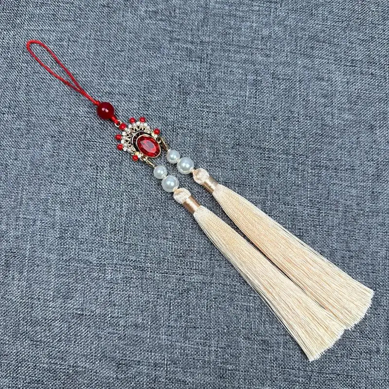 Antique Hanfu Tassel Pendant | Ethnic Cheongsam Décor 25cm