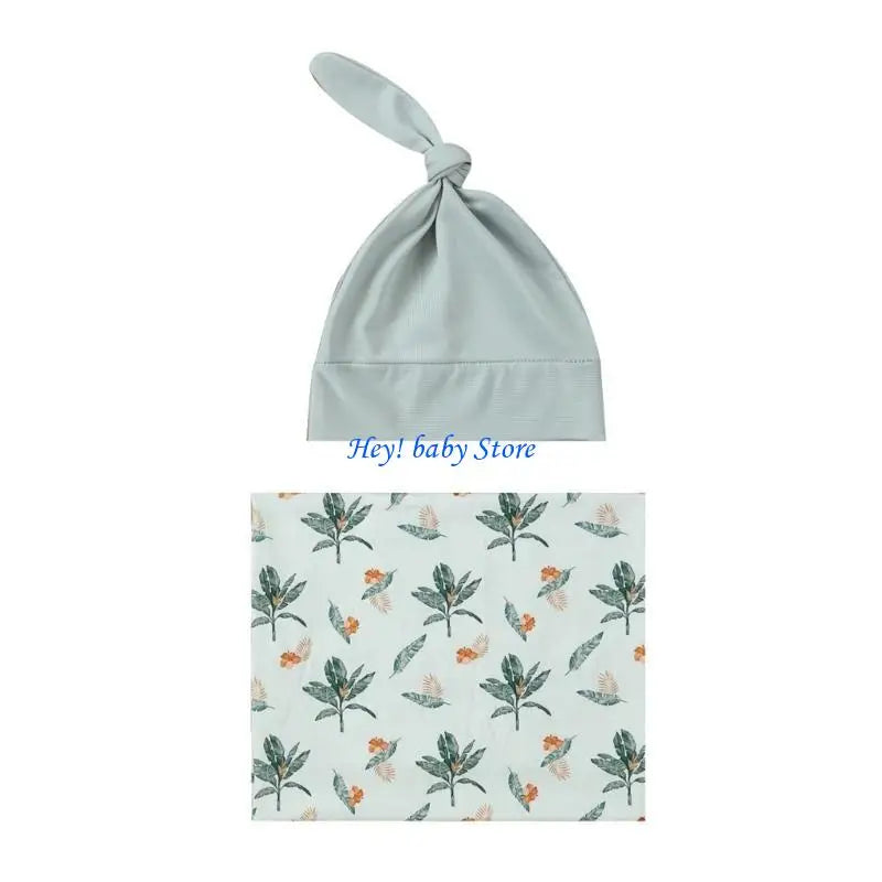 Bamboo Newborn Swaddle Blanket & Turban Hat Set | 25 Colors