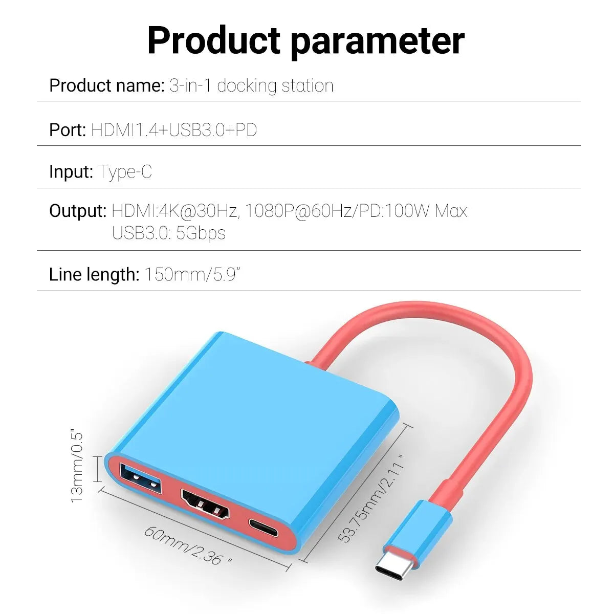 3-in-1 USB-C Switch TV Dock | 4K HDMI, USB 3.0 & 100W PD USB-C Docking Hub Peaceful Pleasures Health and Wellness