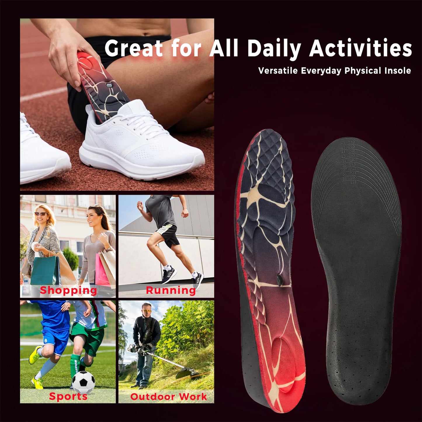 2-5cm Height Increase Insoles for Men and Women, Magnet Massage Invisible Shoe Heel Inserts Lifting Support Pads Peaceful Pleasures Health and Wellness