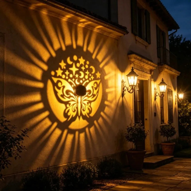Butterfly Solar Wall Sconce | Warm & 7-Color Outdoor Garden Light