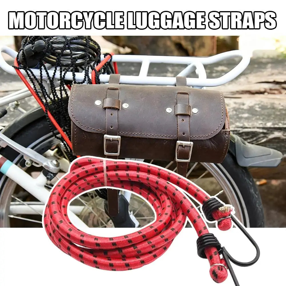 0.6-1.7M Elastic Bungee Cord with Metal Hooks Luggage Packaging Strap for Motorcycle Bike Car Camping Clothes Drying Rope Peaceful Pleasures Health and Wellness