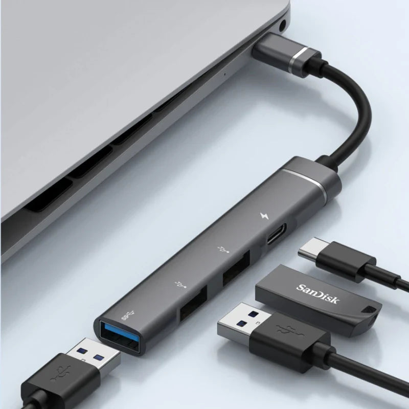 4-Port USB-C Hub 3.0 – 5Gbps OTG Splitter for MacBook & Laptop