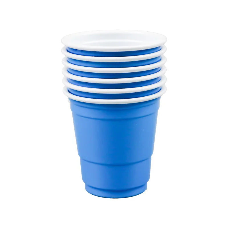 50 Pack 2OZ Mini Party Cups Plastic Shot Glasses Red Disposable Cups for Birthday Wedding Holiday Celebrating Graduation Party Peaceful Pleasures Health and Wellness Blue