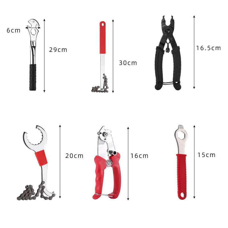 Bicycle Repair Tool Kits Chain Breaker Crank Puller hexagonal wrench spoke wrench bracket disc bike Removal Repair tool Peaceful Pleasures Health and Wellness